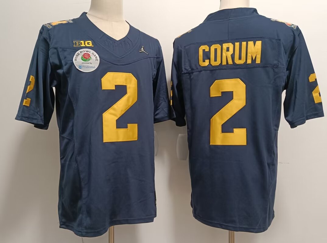 2024 NCAA Men Michigan Wolverines #2 Blake Corum dark blue nike jersey style 2->ncaa teams->NCAA Jersey